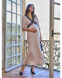 Seraphine - Maternity Tea Dress With Lace Trim - Lyst