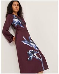 Monsoon - Polly Floral Print Midi Dress - Lyst