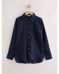 Next - 100% Linen Button Down Relaxed Long Sleeve Shirt - Lyst