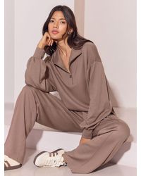 OSIA - Mink 1/4 Zip Modal Sweat Top - Lyst