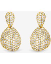 Jon Richard - Plated And Crystal Double Drop Dome Earrings - Lyst