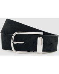 Reiss - Iyla - Black Leather Half Keeper Belt, Large (us 12-14) - Lyst