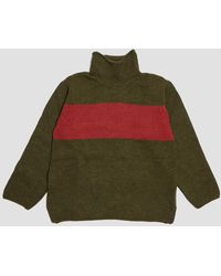 Mens Clothing Sweaters and knitwear Turtlenecks Nigel Cabourn Wool Striped Roll Neck in Green for Men 