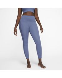 Nike Yoga Luxe Infinalon Ribbed 7/8 Tights - Blue