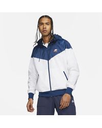 Nike Synthetic Essential Woven Jacket in Beige/Tan/Navy (Blue) for Men ...