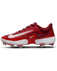 Nike React Vapor Ultrafly Elite 4 Mens Metal Baseball Cleats Size 9.5 Red  White