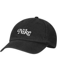 Nike Unisex Heritage86 Washed Golf Hat In Black,
