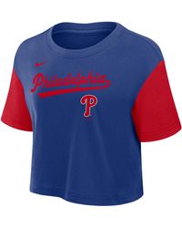 Nike - Philadelphia Phillies Script Dri-Fit Mlb Cropped T-Shirt - Lyst