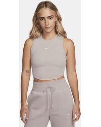 Nike - Sportswear Chill Knit Tight Cropped Mini-rib Tank Top Polyester - Lyst