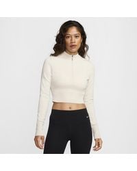 Nike - Maglia corta slim fit a manica lunga con zip a metà lunghezza sportswear chill knit - Lyst