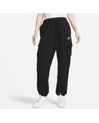 Nike Sportswear Club Fleece Mid-rise Oversized Cargo Sweatpants - Black