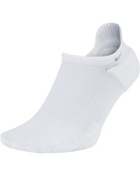 Nike Elite Cushioned No-show Running Socks - White