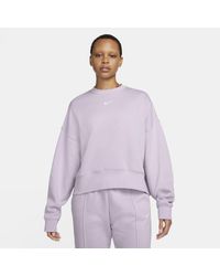 nike trend fleece oversized crew sweatshirt oatmeal