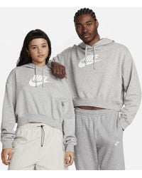 Nike - Sportswear Club Fleece Oversized Crop Graphic Hoodie - Lyst