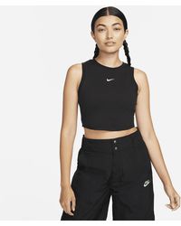 Nike - Sportswear Chill Knit Tight Cropped Mini-Rib Tank Top - Lyst