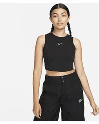 Nike - Canotta corta e aderente a mini costine sportswear chill knit - Lyst