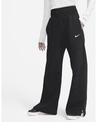 Nike Sportswear Phoenix Fleece High-waisted Wide-leg Sweatpants In Black, - Brown