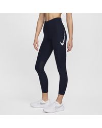Nike - Fast Mid-rise 7/8 Running leggings With Pockets 50% Recycled Polyester - Lyst