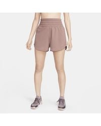 Nike - One Dri-fit Shorts Met Ultrahoge Taille En Binnenbroekje (8 Cm) - Lyst