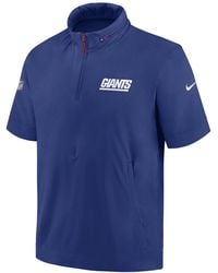 Nike - New York Giants Sideline Coach Nfl 1/2-Zip Short-Sleeve Hooded Jacket - Lyst