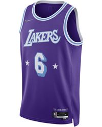 Nike Los Angeles Lakers Older Kids' Dri-fit Nba Swingman Jersey Purple ...