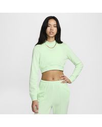 Nike - Sportswear Chill Terry Crew-neck Cropped French Terry Top Polyester - Lyst