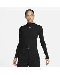 Nike - Sportswear Essential Ribbed Mock-Neck Long-Sleeve Top - Lyst