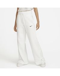 Nike Sportswear Phoenix Fleece High-waisted Wide-leg Sweatpants - White