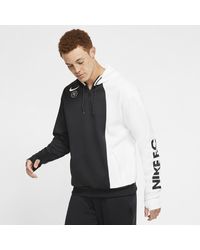 nike fc woven overlay hoodie