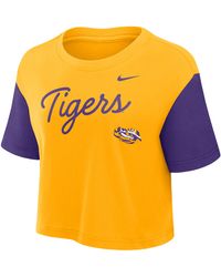 Nike - Lsu Script Dri-Fit College Cropped T-Shirt - Lyst