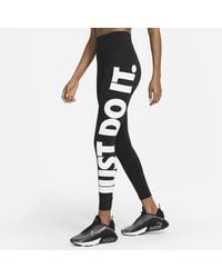 Nike - W Sportswear Essential Graphic Leggings 'black' - Lyst