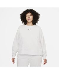 nike trend fleece oversized crew sweatshirt oatmeal