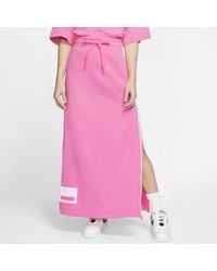 nike zip side blue maxi skirt