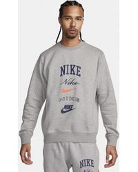 Nike - Club Fleece Sweatshirt Met Ronde Hals En Lange Mouwen - Lyst