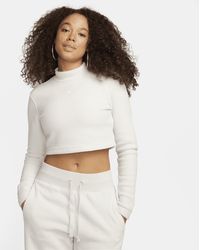 Nike - Sportswear Phoenix Plush Slim Mock-neck Long-sleeve Cropped Cozy Fleece Top - Lyst