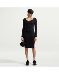 Nike - Sportswear Chill Knit Tight Long-Sleeve Midi Mini-Rib Dress - Lyst