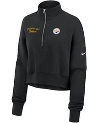 Nike - Pittsburgh Steelers Phoenix Nfl Cropped 1/4-Zip Crew - Lyst
