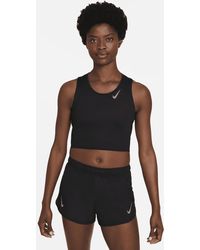 Nike - Dri-fit Race Cropped Running Tank Top 50% Recycled Polyester - Lyst
