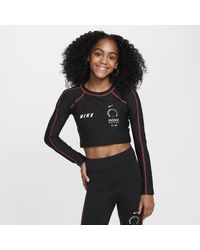 Nike - Sportswear Girls' Long-sleeve Crop Top Polyester - Lyst