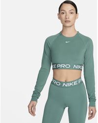 Nike - Pro Dri-fit Korte Top Met Lange Mouwen - Lyst