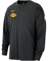 Nike - Los Angeles Lakers Courtside Nba Long-sleeve Max90 T-shirt Cotton - Lyst