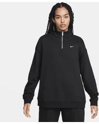 Nike - Sportswear Oversized 1/4-zip Fleece Top Polyester - Lyst