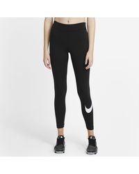 Nike Leggings a vita media con swoosh sportswear essential - Nero
