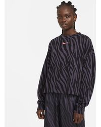 nike rally metallic clash print crew