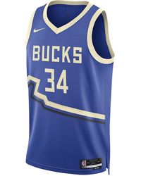 Nike - Giannis Antetokounmpo Milwaukee Bucks 2024/25 City Edition Dri-Fit Nba Swingman Jersey - Lyst