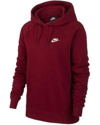 Nike Felpa pullover in fleece con cappuccio Sportswear Essential - Rosso
