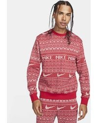 Nike - Sportswear Club Fleece Crew-neck Holiday Sweatshirt - Lyst