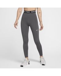 Nike - Pro High-waisted 7/8 Mesh-paneled Leggings - Lyst