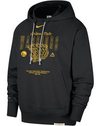 GOLDEN STATE WARRIORS NIKE THERMA FLEX SHOWTIME HOODIE (OFFICIAL NBA  ON-COURT WARM UP HOODIE)- MENS BLACK