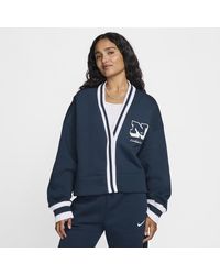 Nike Sportswear Rally Relaxed Fleece Cardigan in White Lyst